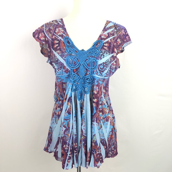 Unity World Wear Tops - Unity World Wear L Top Sublimation Flutter Sleeve